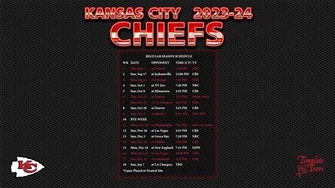 chiefs standings schedule|chiefs schedule today central time.